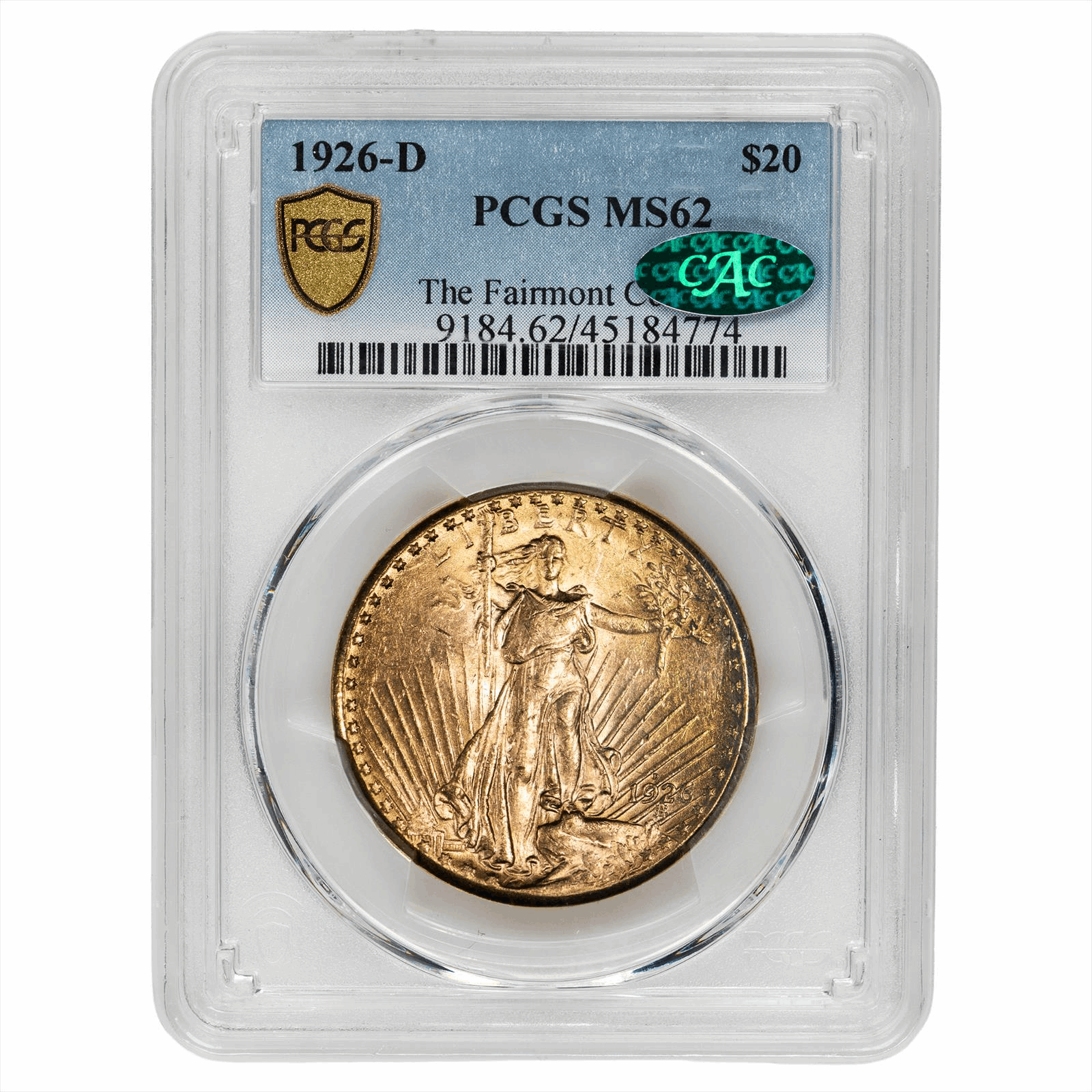 1926-D St. Gaudens $20 PCGS MS 62 CAC
