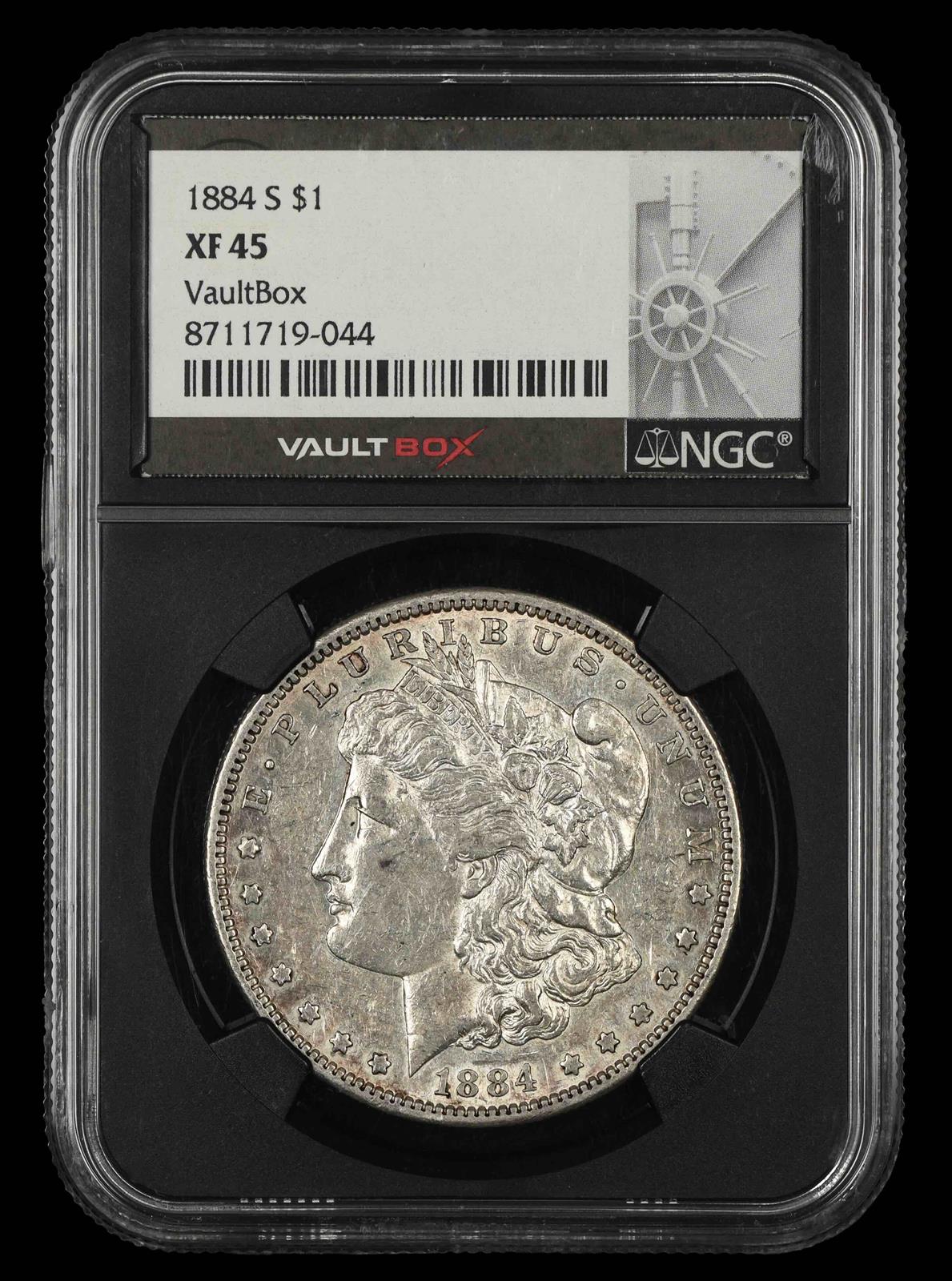 1884 S $1 NGC XF 45