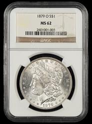 1879 O $1 NGC MS 62
