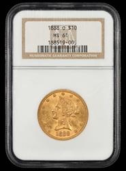 1888 O $10 Gold NGC MS 61