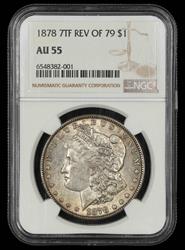 1878 7TF Rev Of 79 $1 NGC AU-55