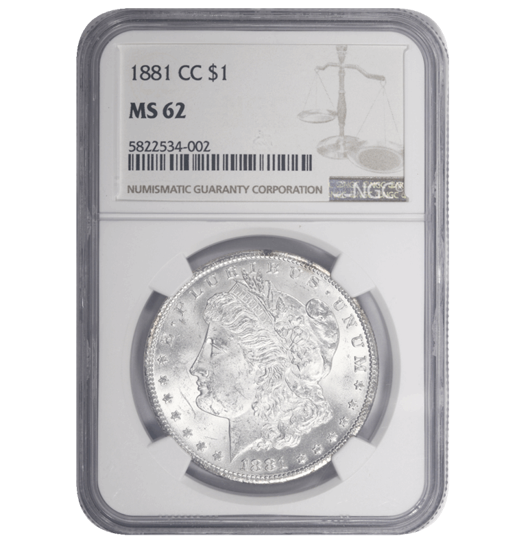 1881-CC Morgan Silver Dollar NGC MS 62 