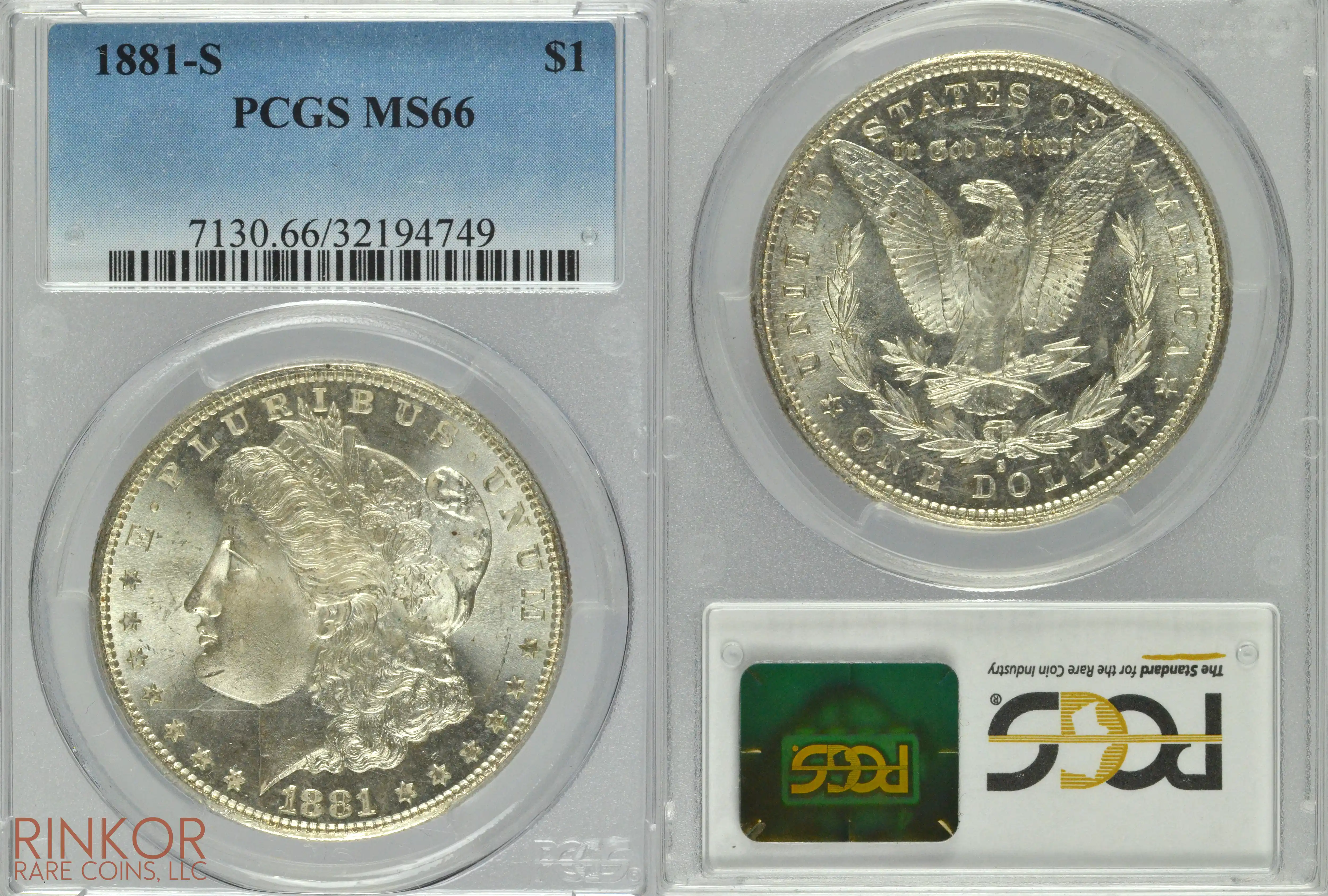 1881-S $1 PCGS MS 66