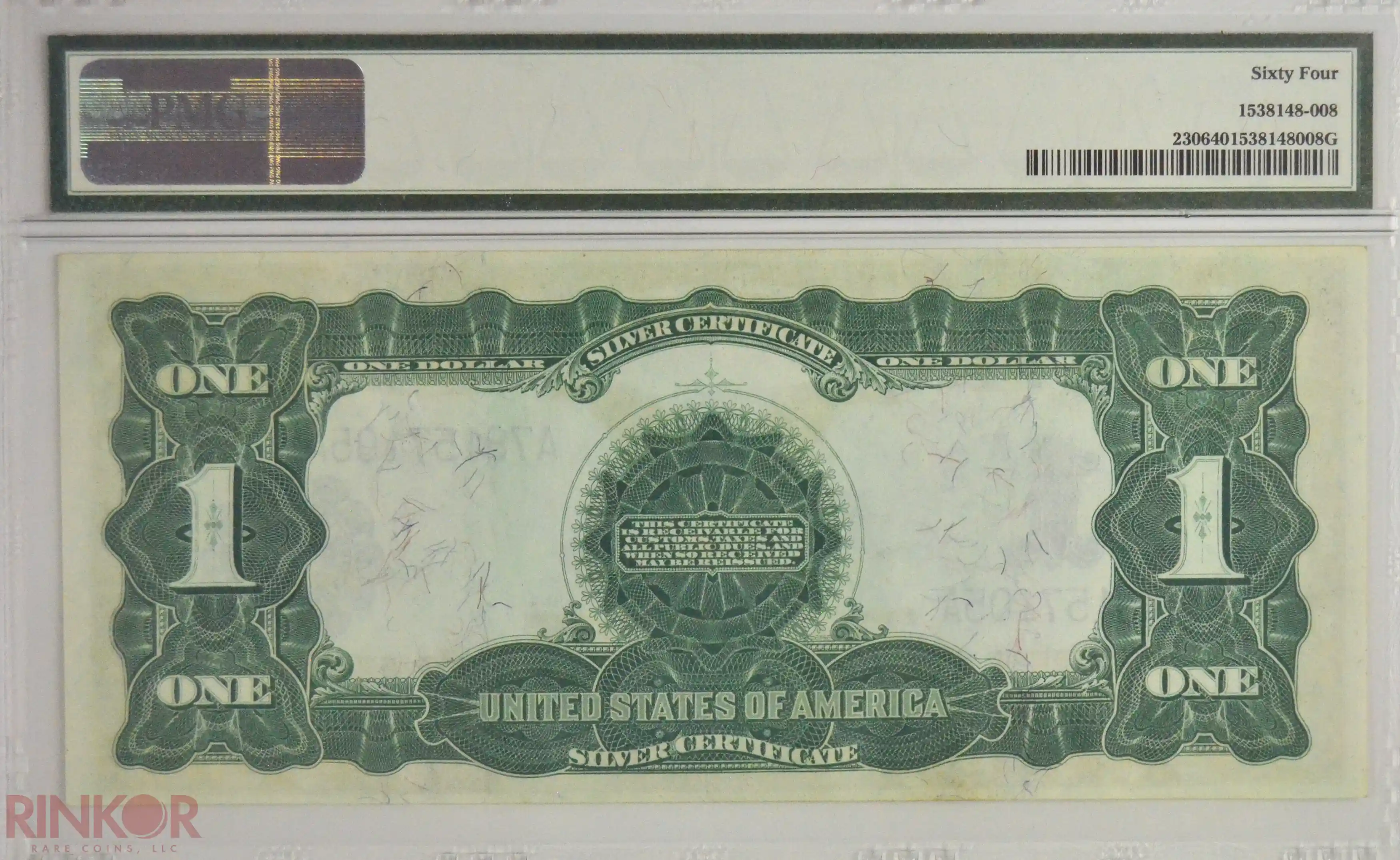 1899 $1 Fr. 230 Silver Certificate PMG CU 64