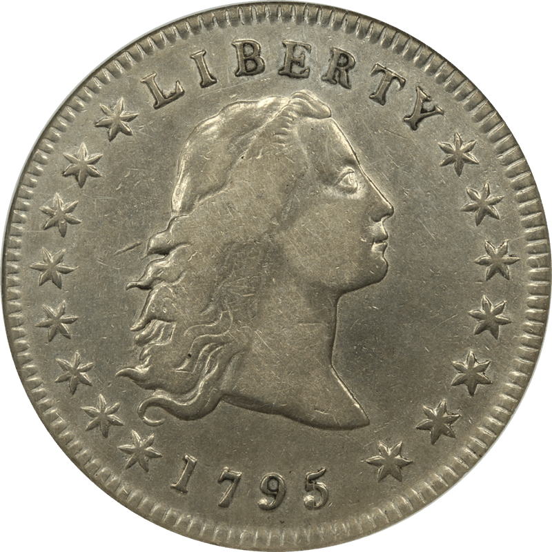 1795   Flowing Hair Silver Dollar, $1 NGC XF-45 - 3 Leaves Variety, B-5, BB-27
