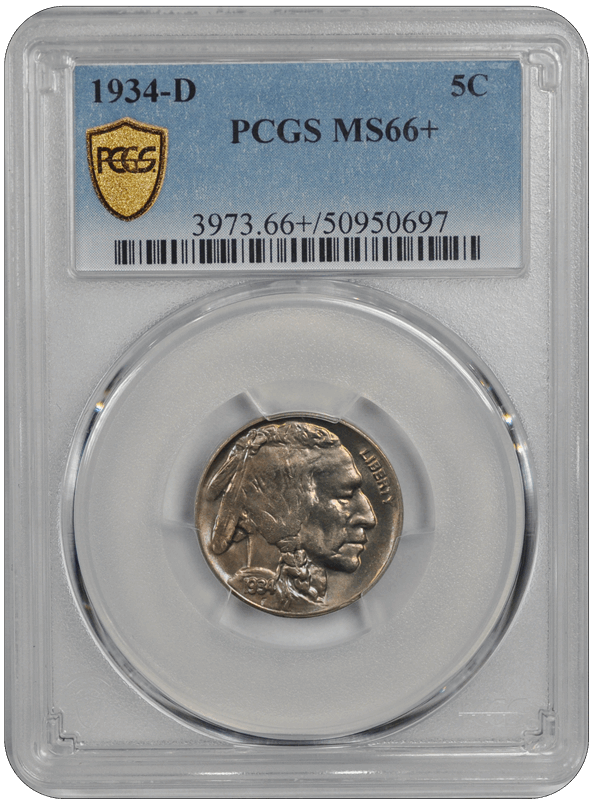 1934-D Buffalo PCGS MS 66+