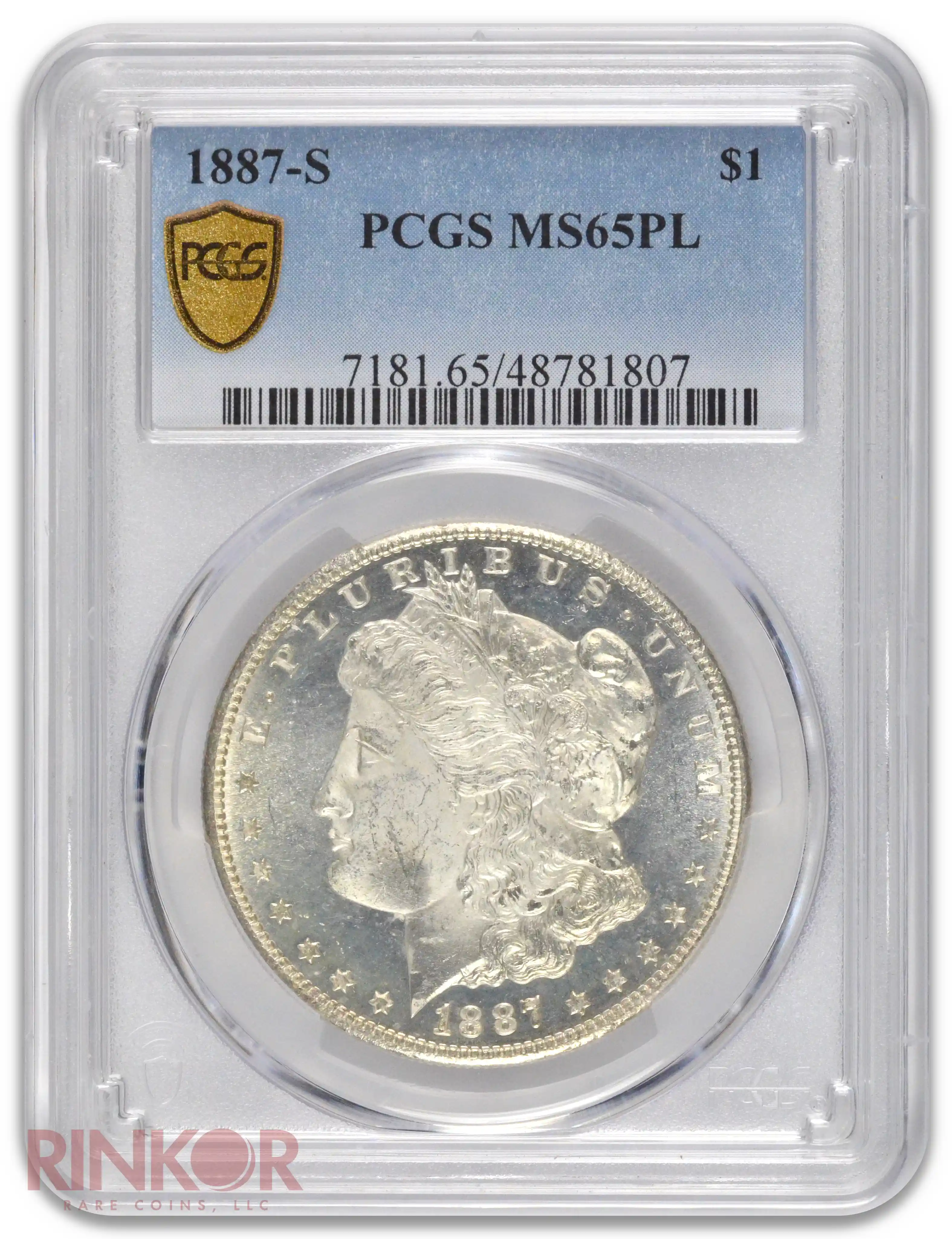 1887-S $1 PCGS MS 65 PL