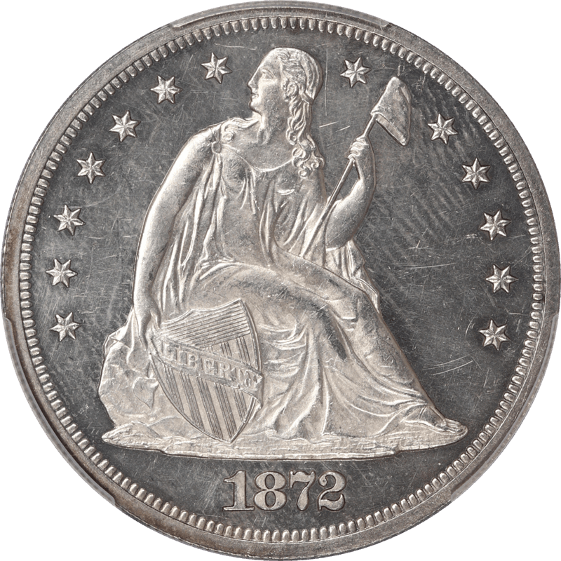 1872 Seated Liberty Dollar $1, PCGS PR 61 - Nice White Coin
