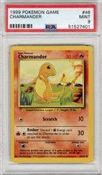 1999 Pokemon Game Charmander #46 PSA Mint 9 
