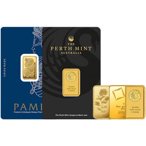 5 Gram Gold Bar -Assorted Mints and Designs- 