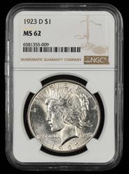 1923 D $1 NGC MS 62