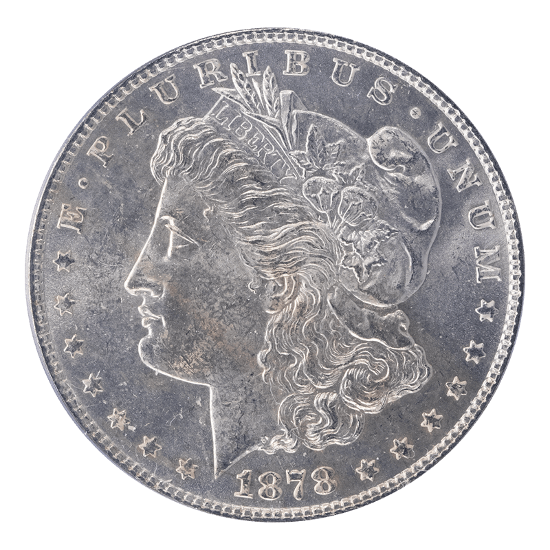 1878 7TF  Reverse of 1878 Morgan PCGS MS 64 - White Untoned 