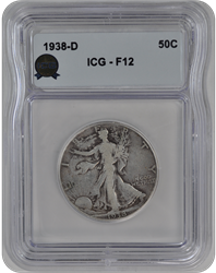 1938-D Walking Liberty ICG  F12