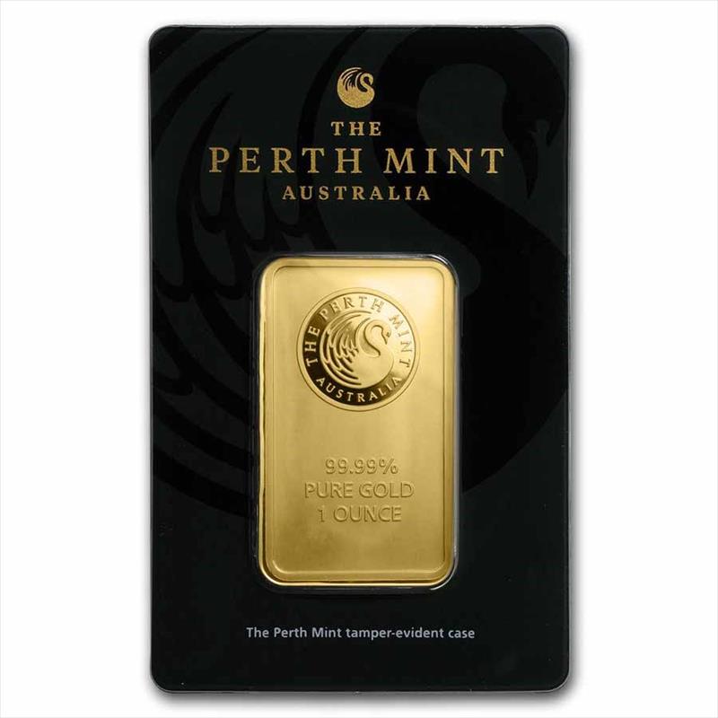 1 oz Gold Bar - Perth Mint (Black Card)