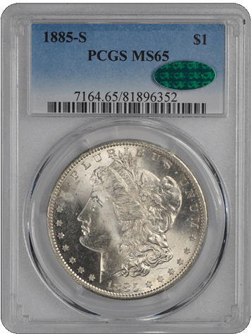 1885-S $1 Morgan Dollar PCGS  (CAC) #3371-33 MS65