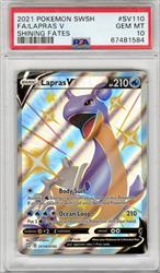 2021 Pokemon Swsh FA.lAPRAS v sHINING fATES #SV110 PSA GEM MT 10 