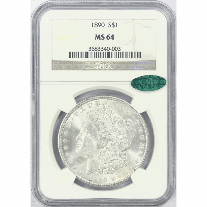 1890 $1 Morgan Dollar NGC MS64 - Nice Luster!