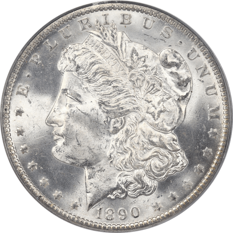 1890-O Morgan Silver Dollar $1, PCGS MS64 - Nice White Coin OGH