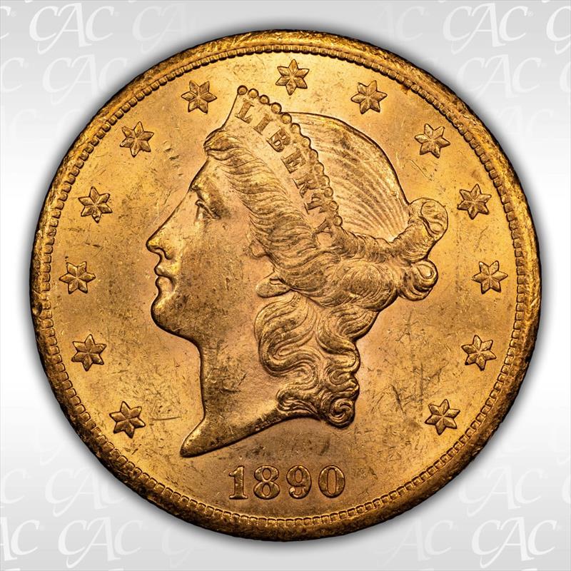 1890-CC $20 CACG MS 60+