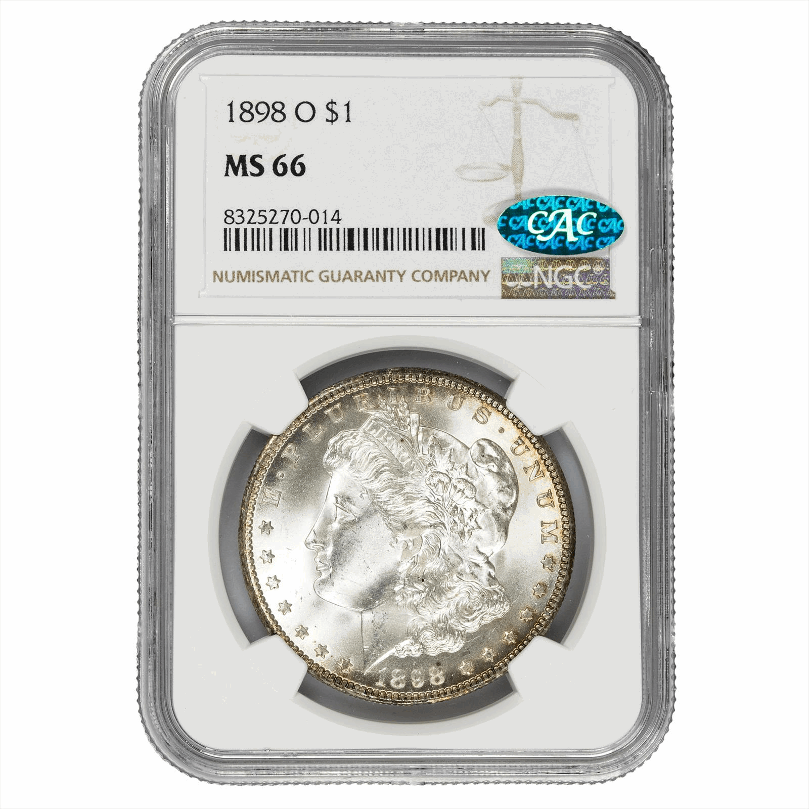 1898-O Morgan Silver Dollar $1 NGC MS 66