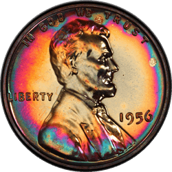 1956 1C Lincoln Cent Monster Toned PCGS RB #3691-2 PR66