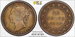 1899 Newfoundland 50 Cents Wide 9 PCGS VF35 