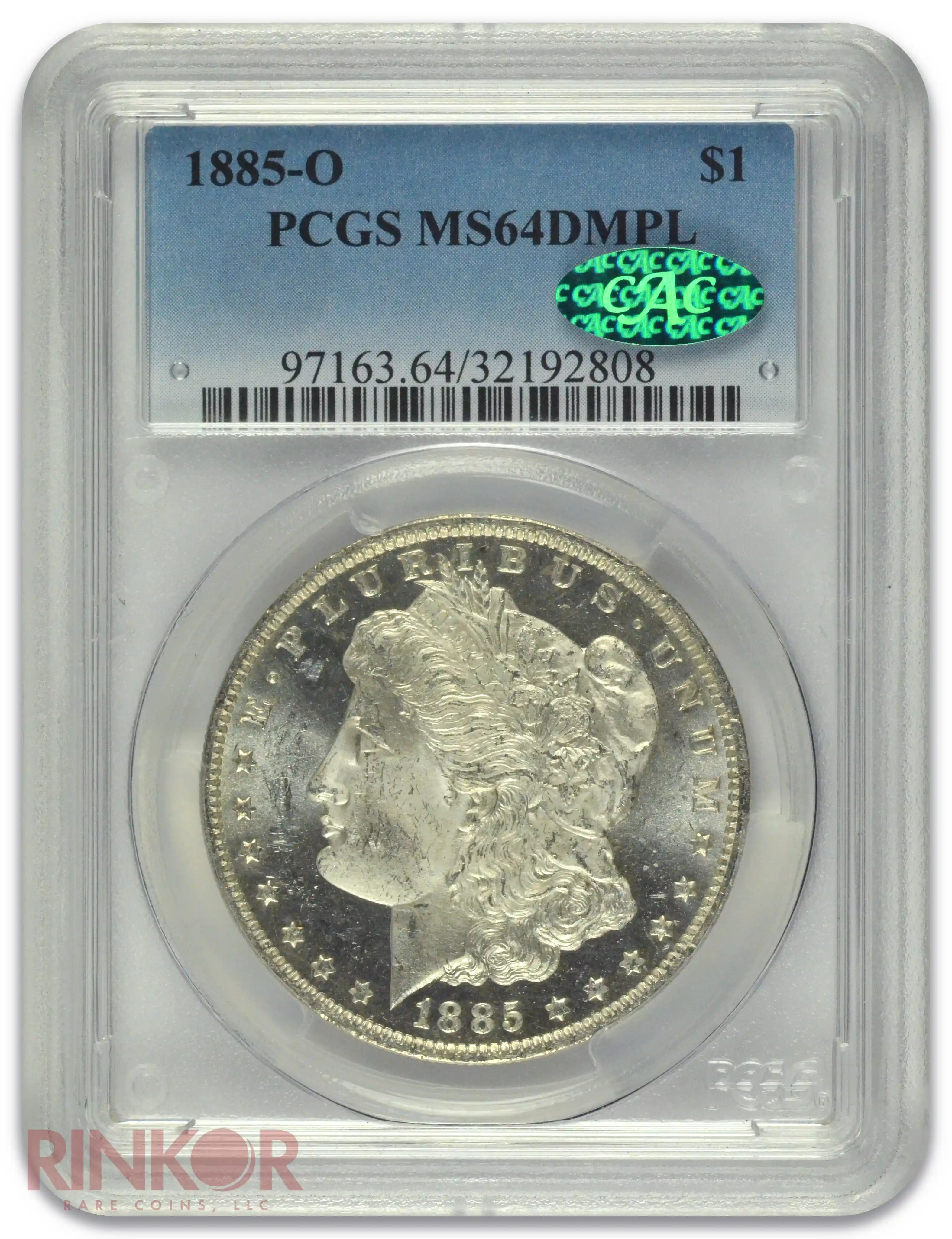 1885-O $1 Morgan Dollar PCGS MS 64 DMPL CAC