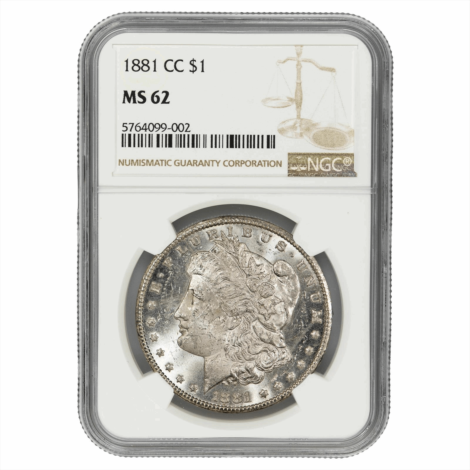 1881-CC Morgan Dollar $1 NGC MS 62 