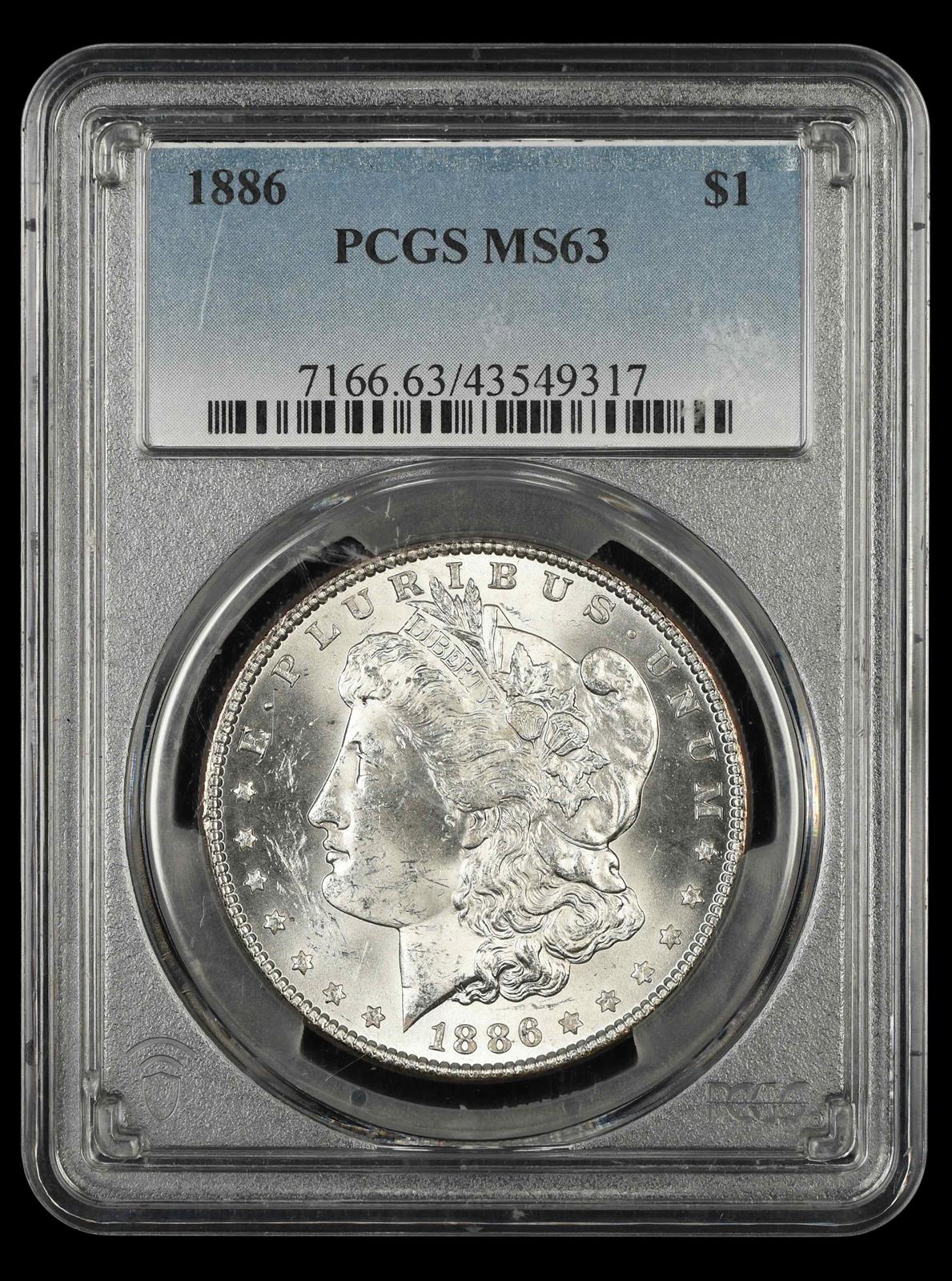 1886 $1 PCGS MS 63
