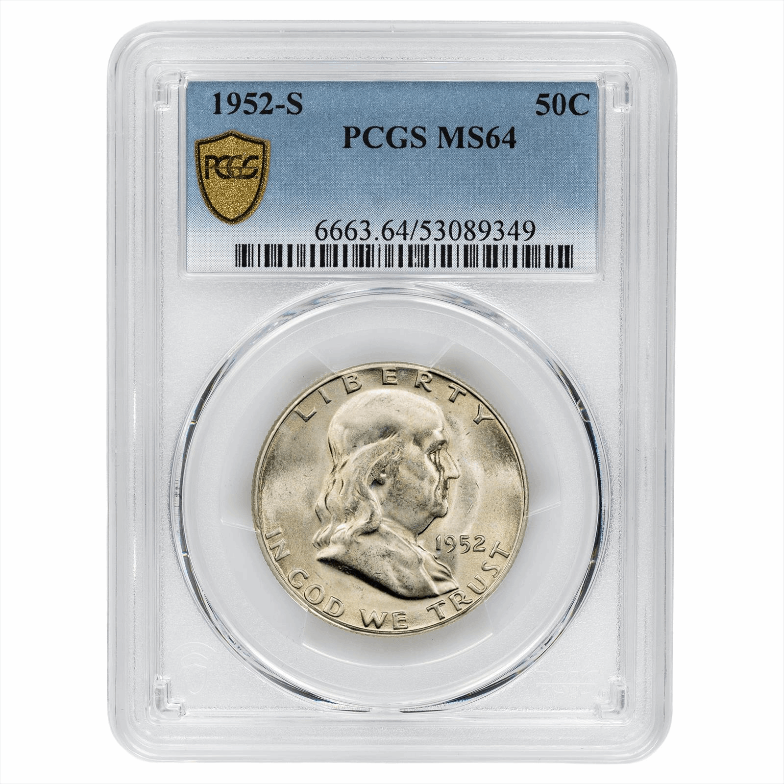 1952-S Franklin Half Dollar 50C PCGS MS 64