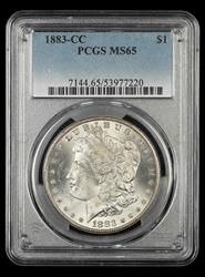 1883 CC $1 PCGS MS65