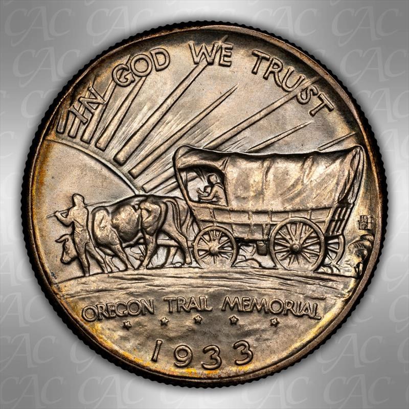 1933-D Oregon 50c CACG MS 66
