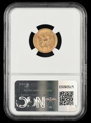 1856 $2.5 Gold NGC AU-53