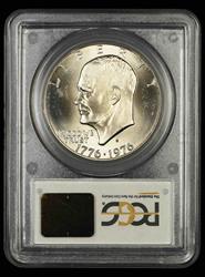 1976-S Silver $1 Mint Error Struck Thru Embedded Tape PCGS MS65