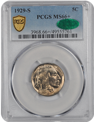 1929-S Buffalo PCGS CAC MS 66+