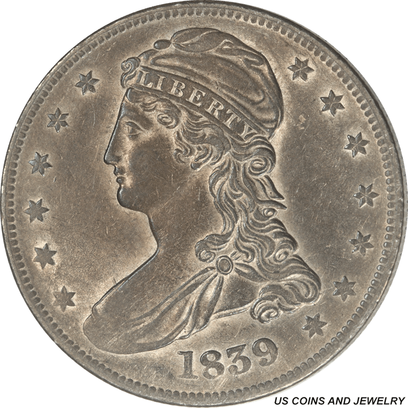 1839 CAPPED BUST 50C 