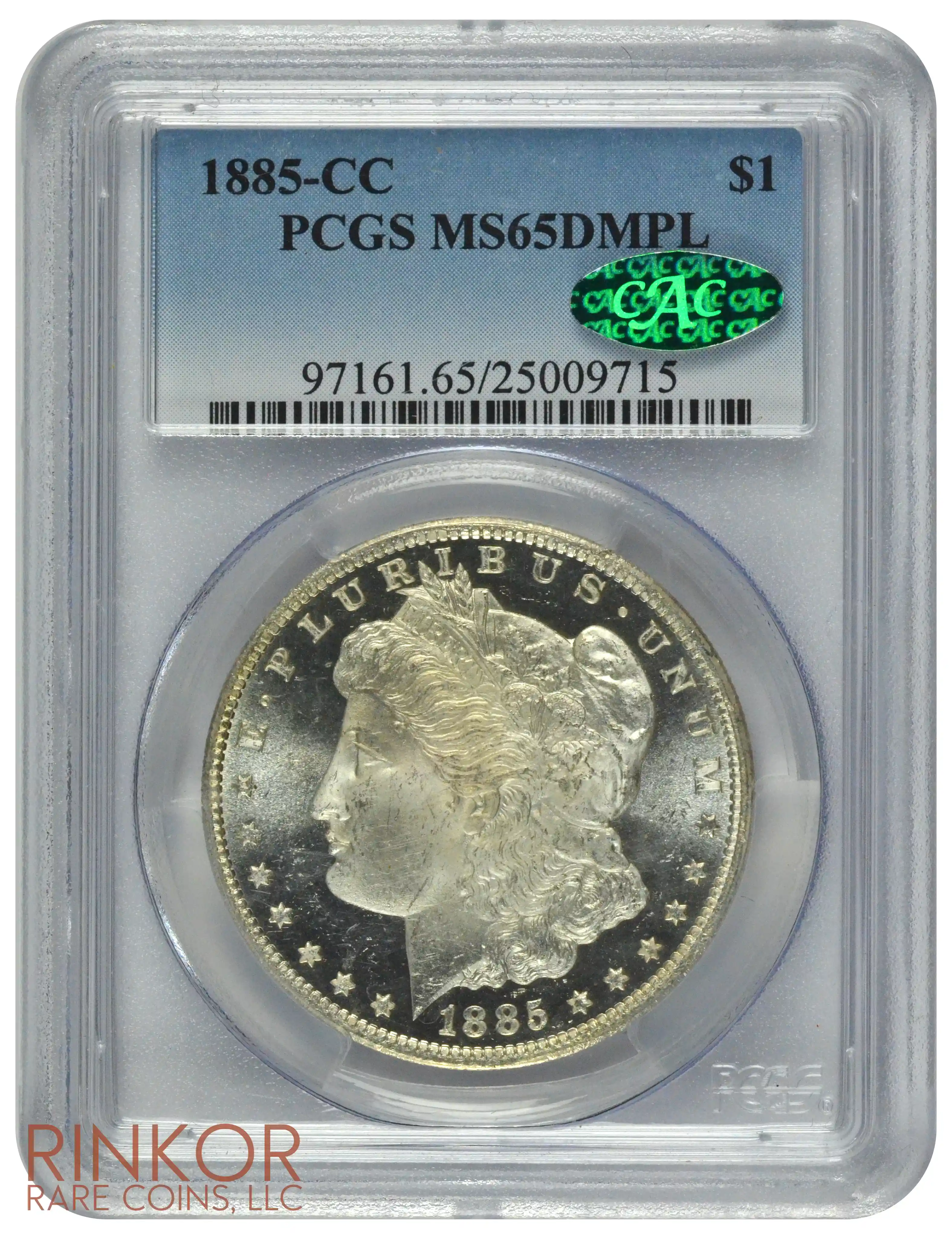 1885-CC $1 PCGS MS 65 DMPL CAC