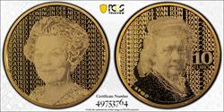 2006 Dutch 10 Euros Rembrandt 400th Birthday PR70DCAM AGW .194 oz 