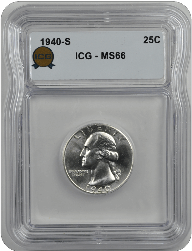1940-S Quarter  ICG  MS66