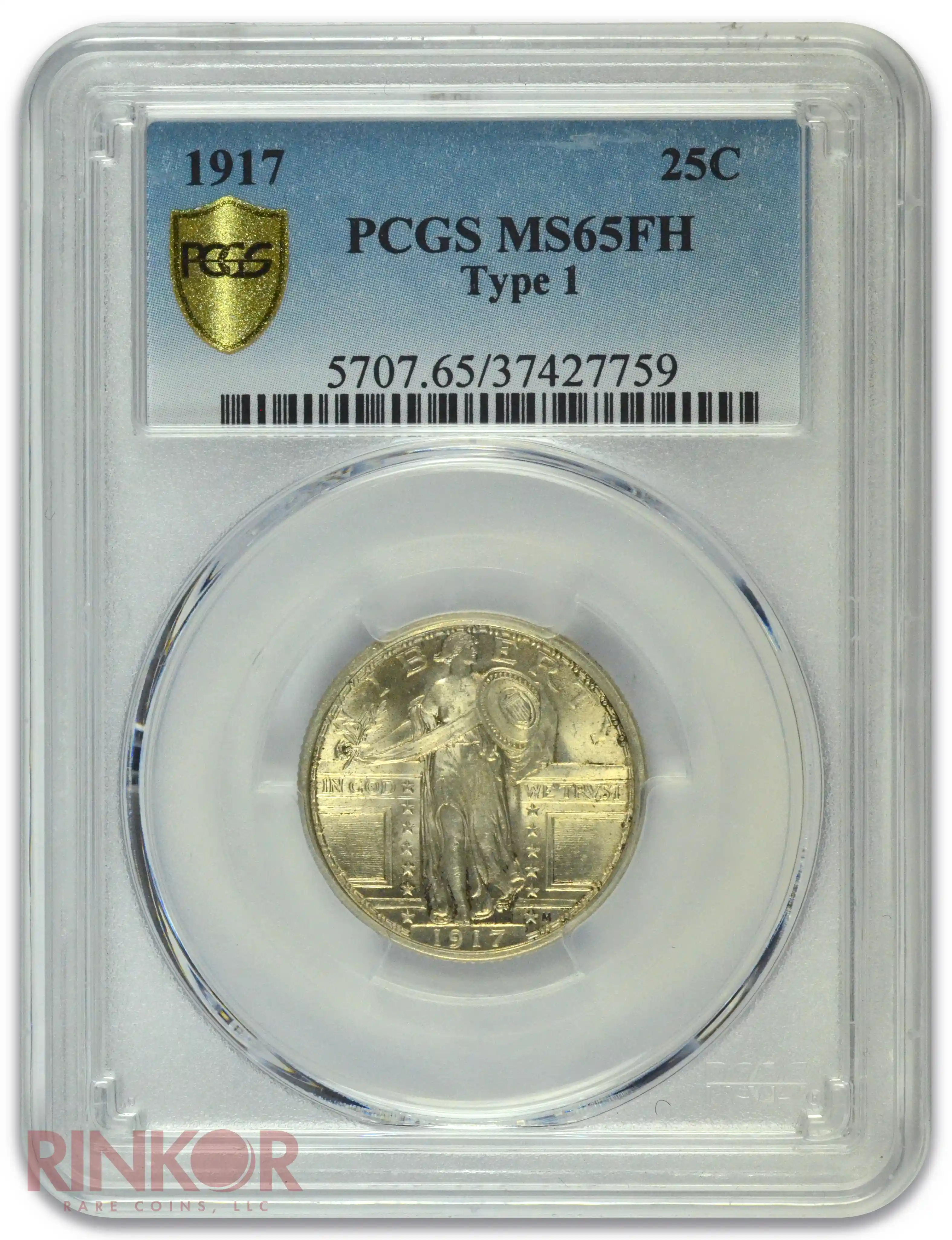 1917 Type 1 Standing Liberty Quarter PCGS MS 65 FH