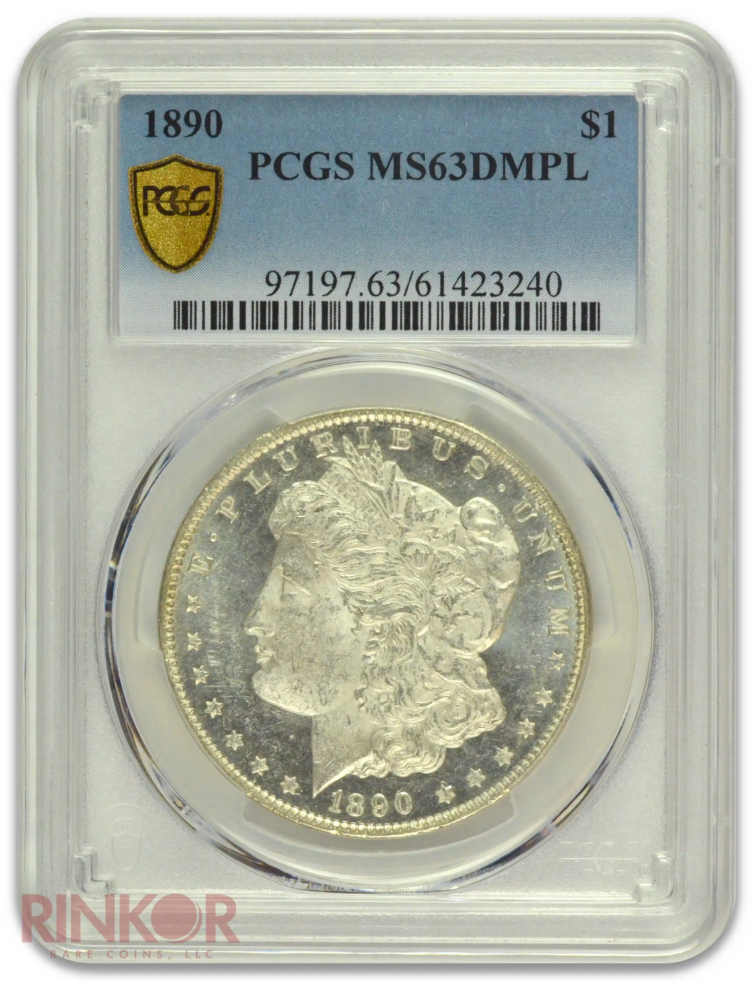 1890 $1 Morgan Dollar PCGS MS 63 DMPL
