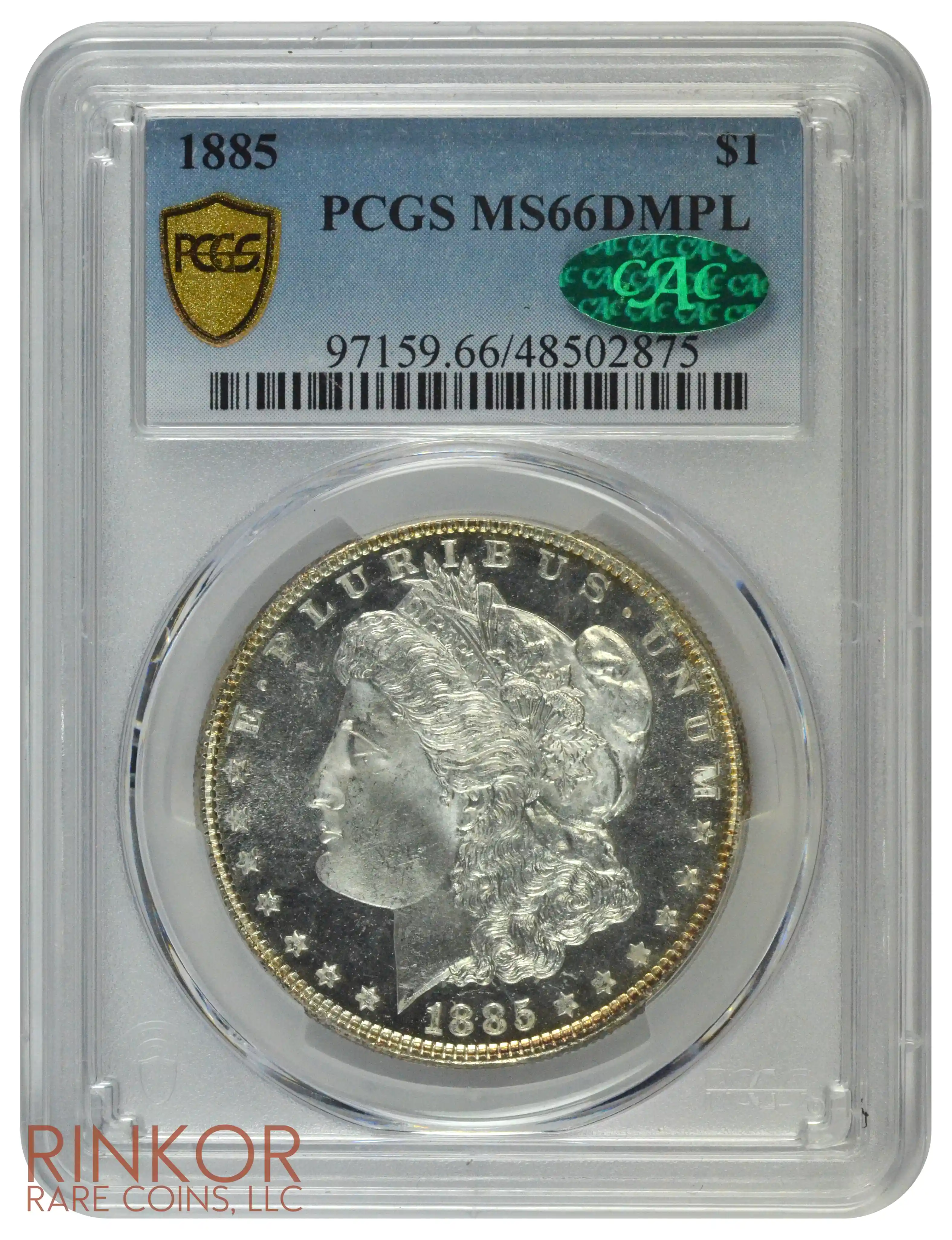 1885 $1 PCGS MS 66 DMPL CAC