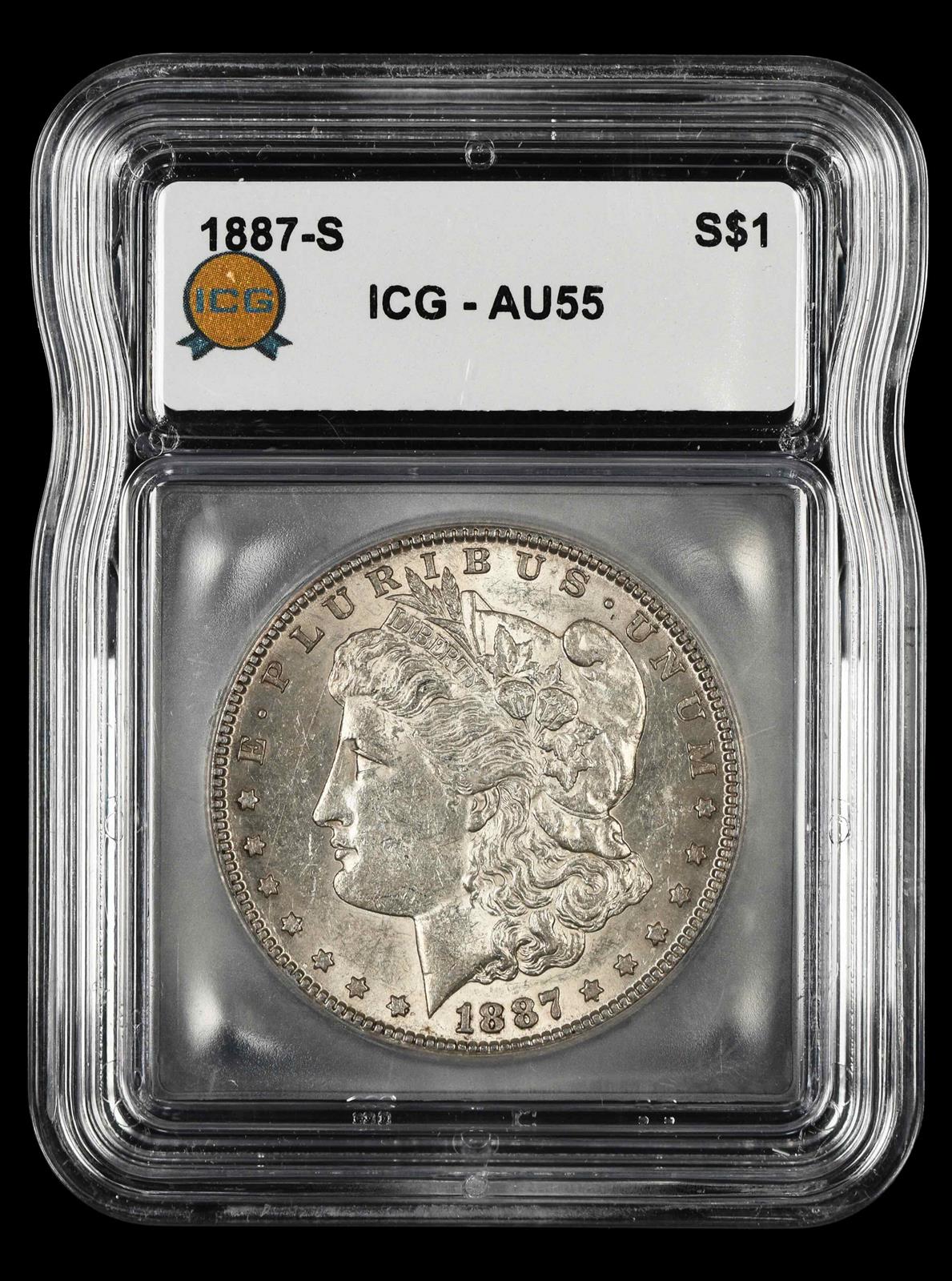 1887 S $1 ICG  AU55