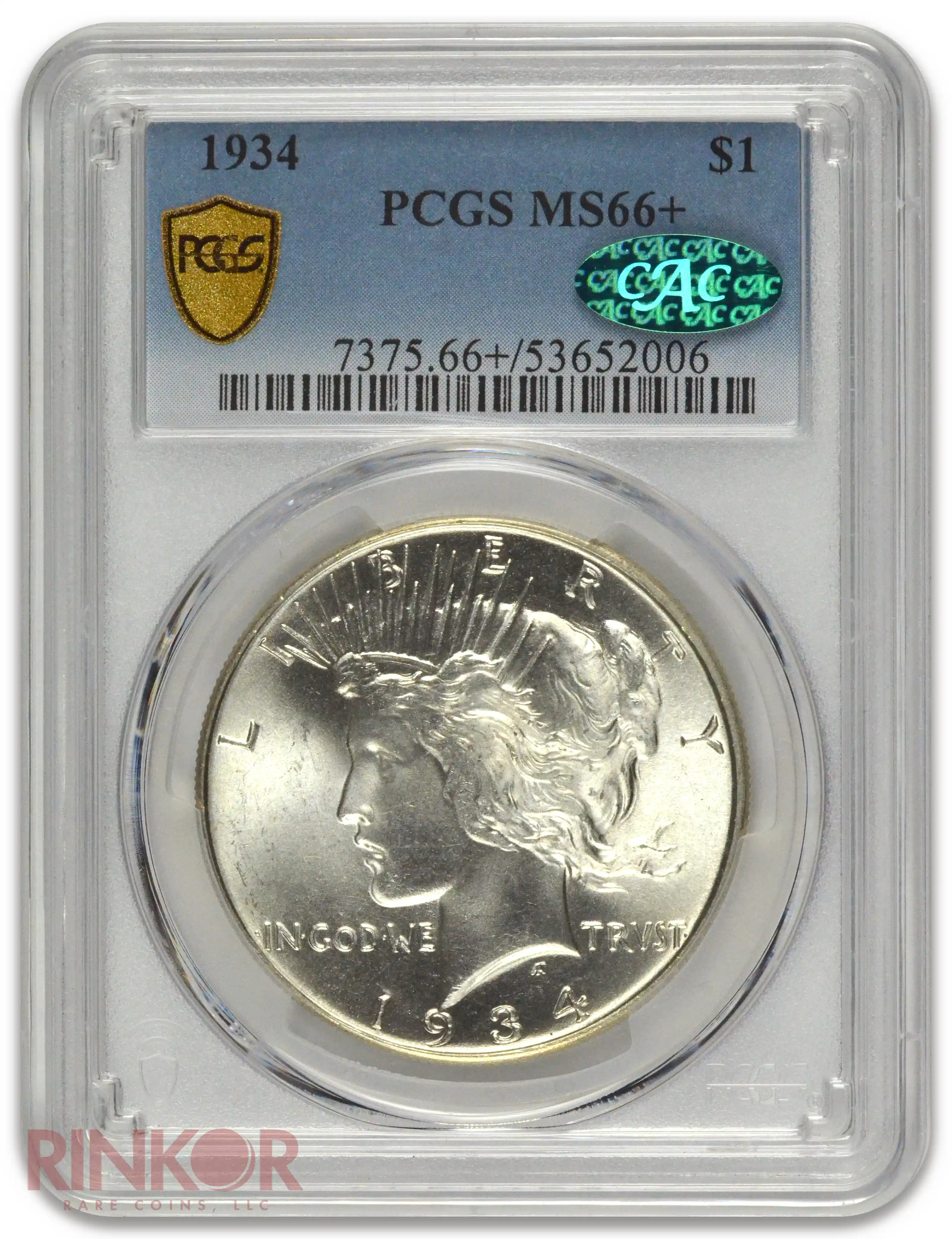 1934 $1 Peace Dollar PCGS