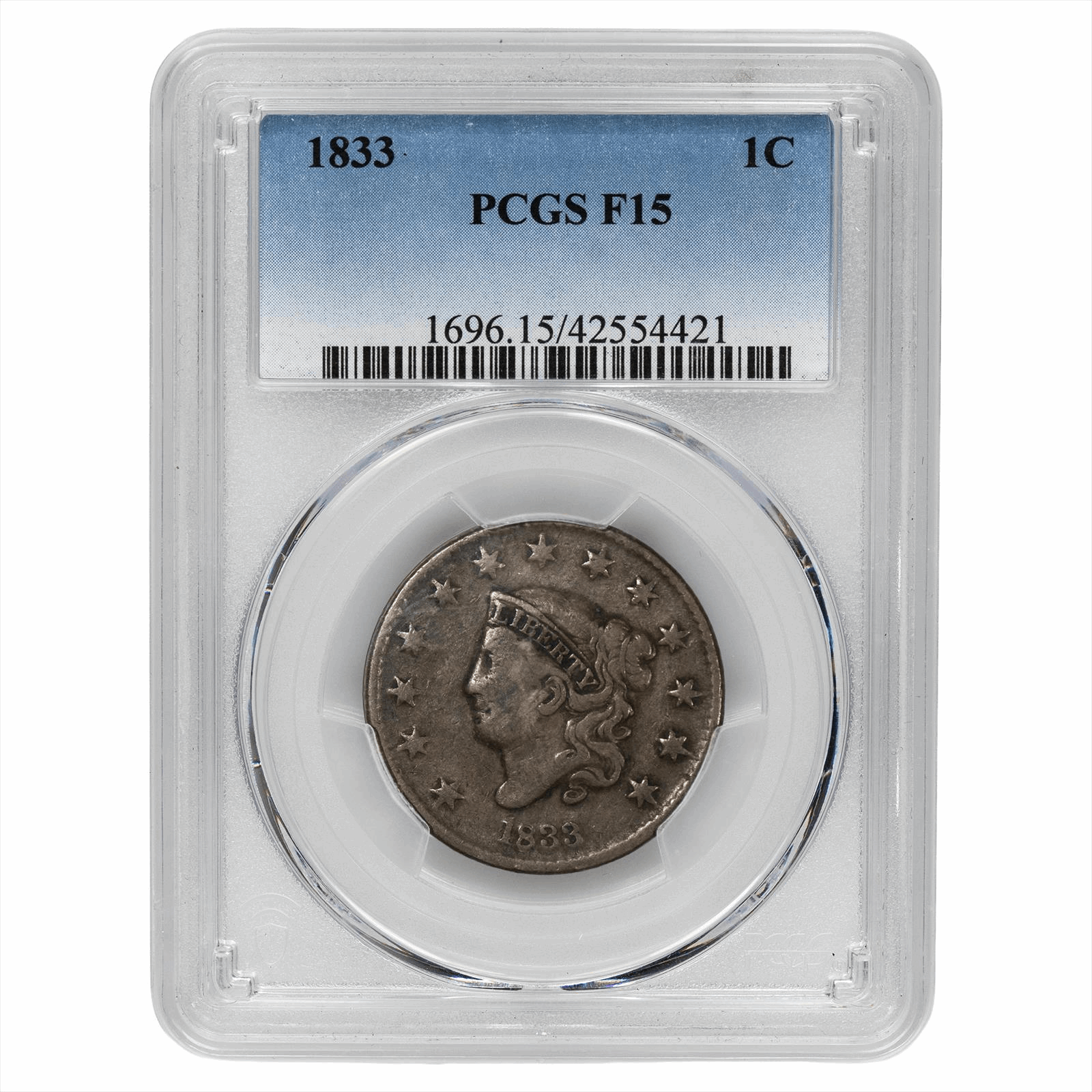 1833 Coronet Head PCGS BN 15 