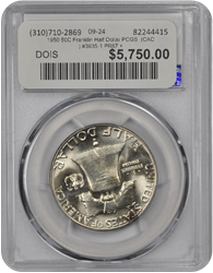 1950 50C Franklin Half Dollar PCGS  (CAC) #3635-1 PR67 +