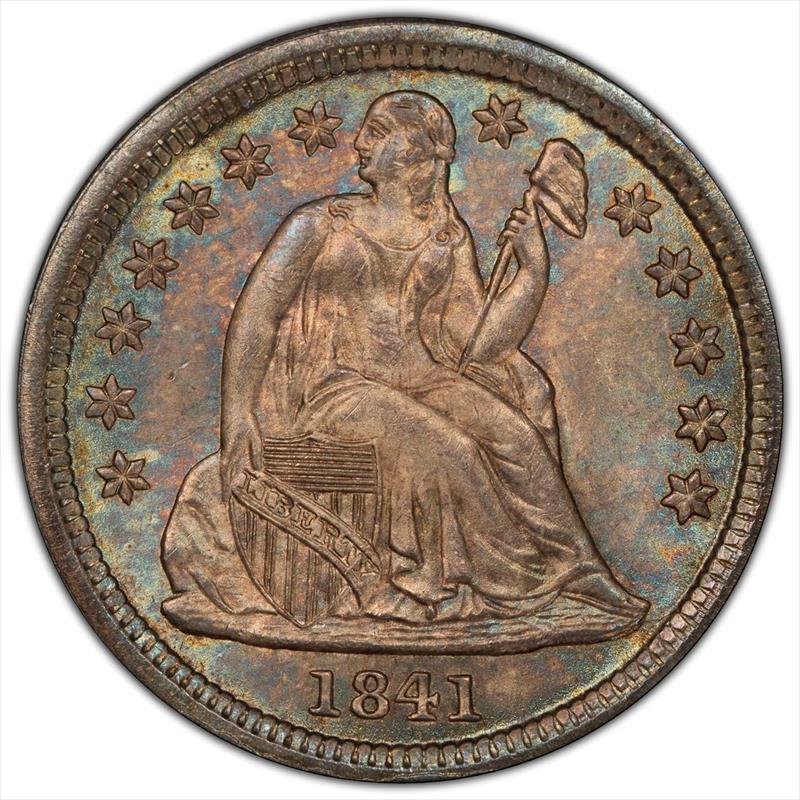 1841 10C PCGS MS 66 CAC