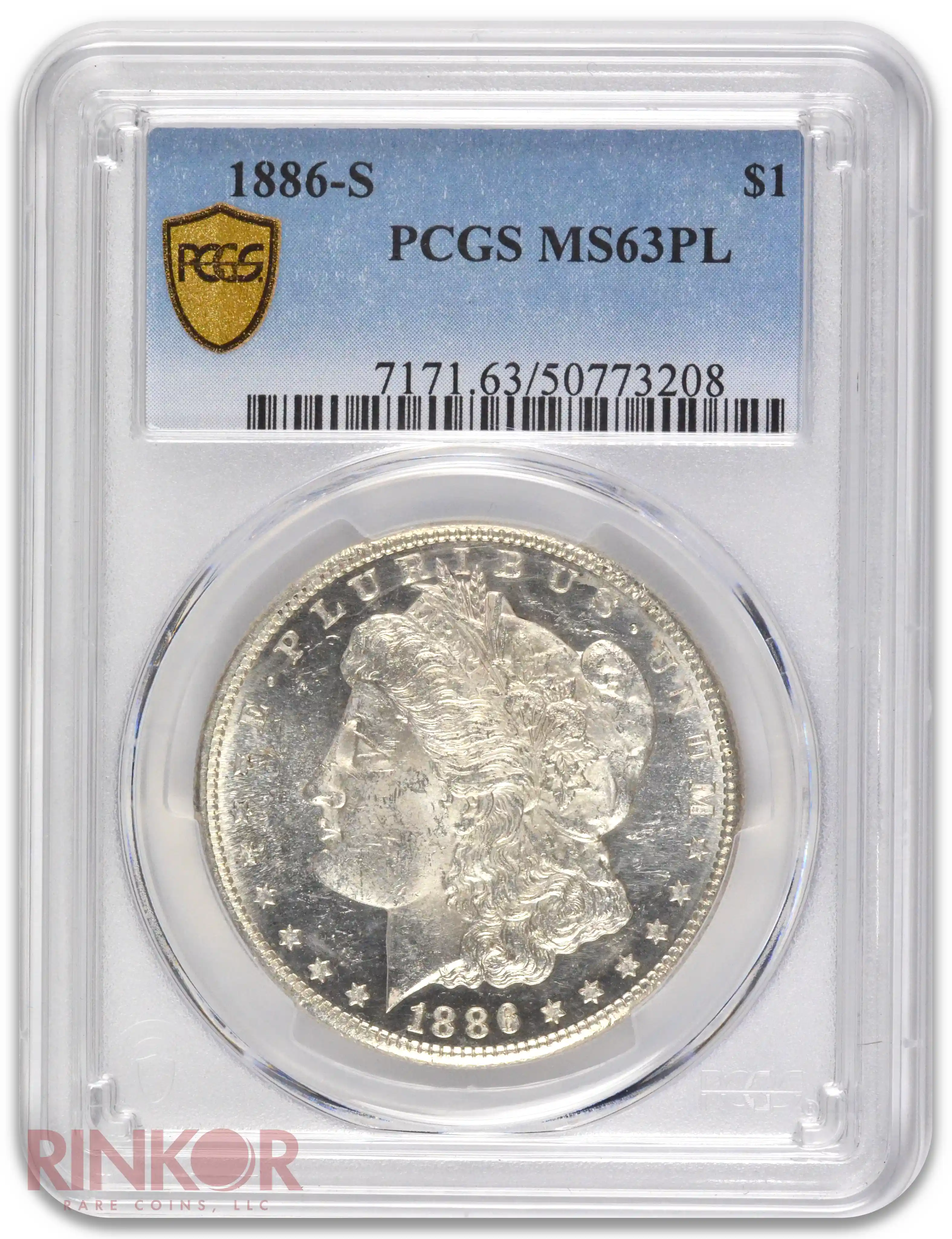 1886-S $1 PCGS MS 63 PL