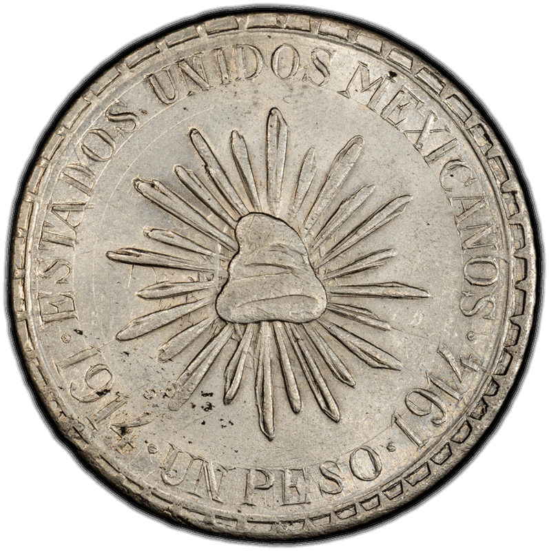 1914 Mexico Peso Durango KM-622 PCGS  MS 63