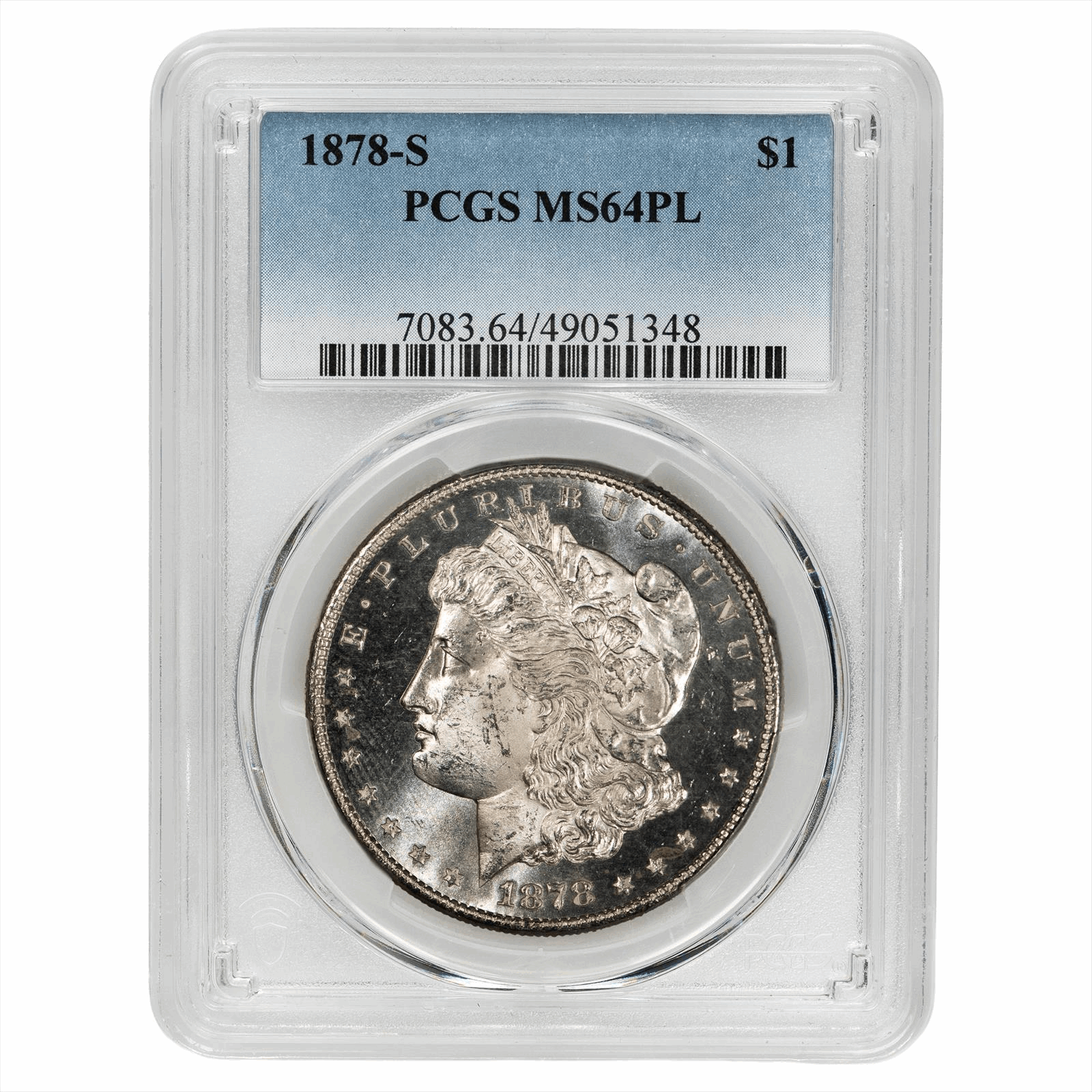 1878-S Morgan Silver Dollar $1 PCGS MS 64 PL